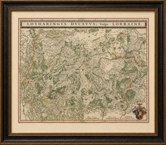 Lorraine Map – Blaeu Hand-Colored Dutch Golden Age Map of Lorraine c. 1642