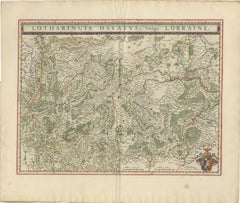 Lorraine Map – Blaeu Hand-Colored Dutch Golden Age Map of Lorraine c. 1642