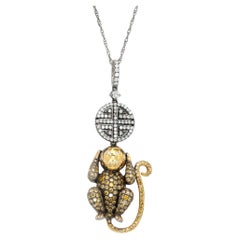 Lorraine Schwartz “Hear No Evil” Monkey 18K Gold Diamond Pendant