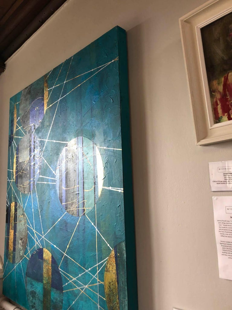 Lorraine Thorne Beneath The Surface Blue And Gold Abstract