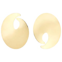 Abstract Palette Earrings in Brass by Lorraine West