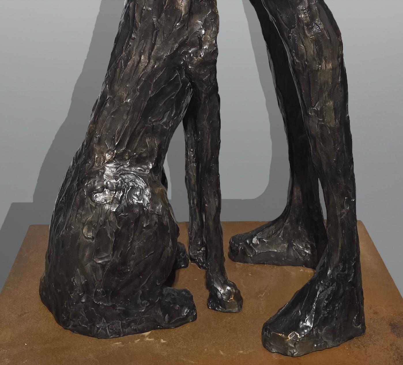 5' Who Rescued Who ed/19 - Gray Figurative Sculpture by Lorri Acott