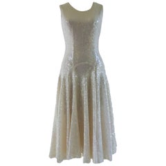 Lorry Newhouse White Sequin Summer Dress