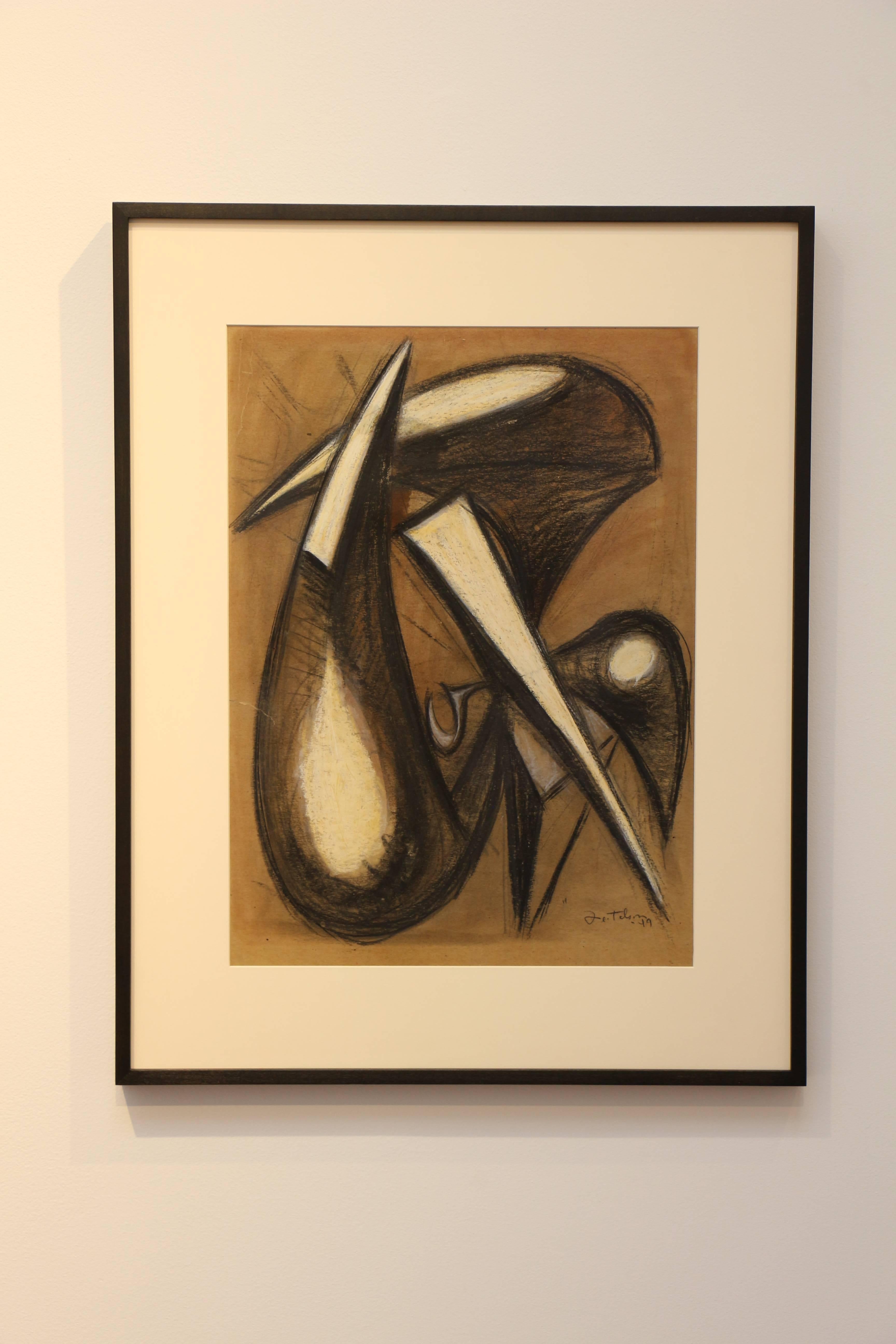 Untitled (Magical Forms: Prometheus), post-surreal drawing with morphing forms - Art by Lorser Feitelson