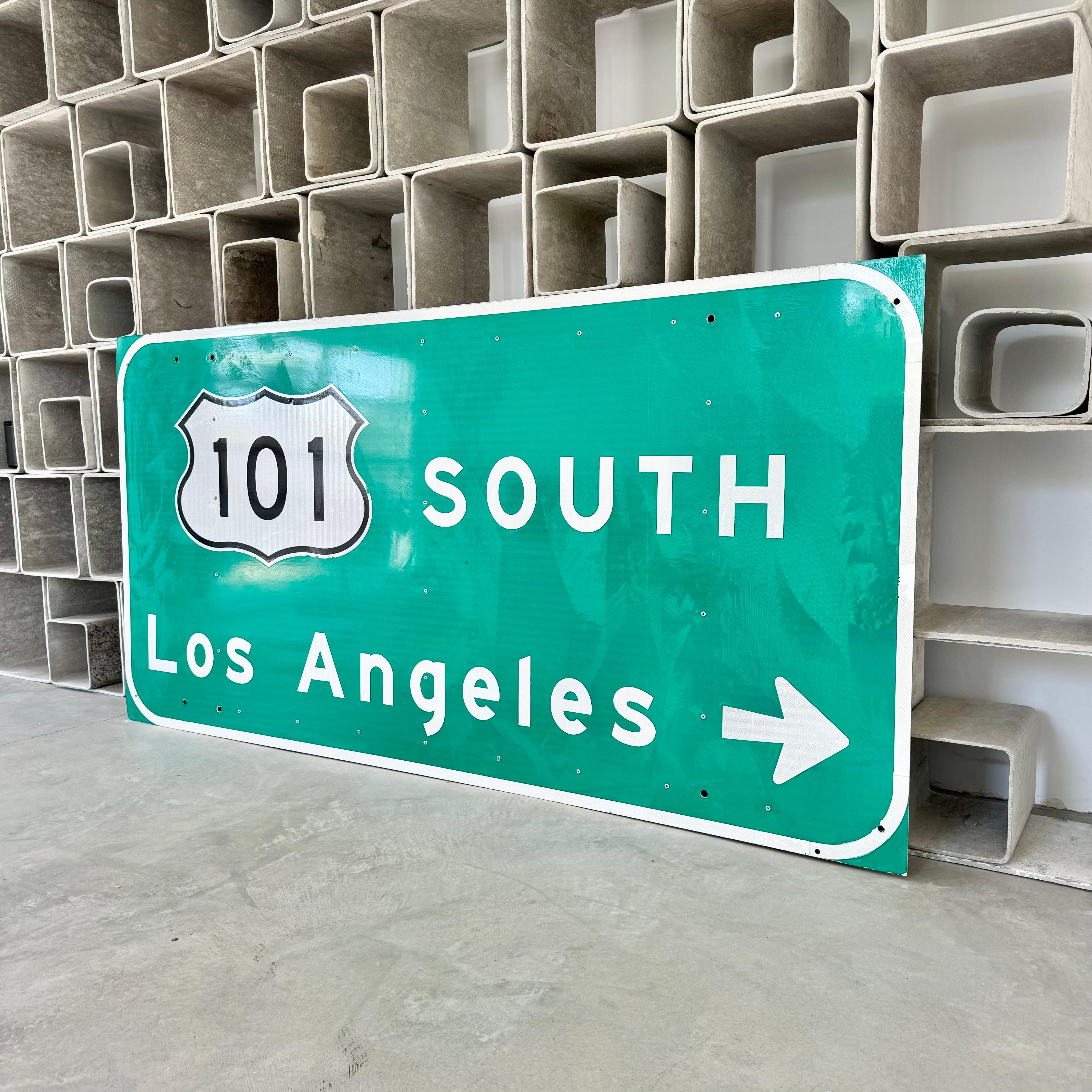 Aluminum Los Angeles 101 Freeway Sign, 1990s USA