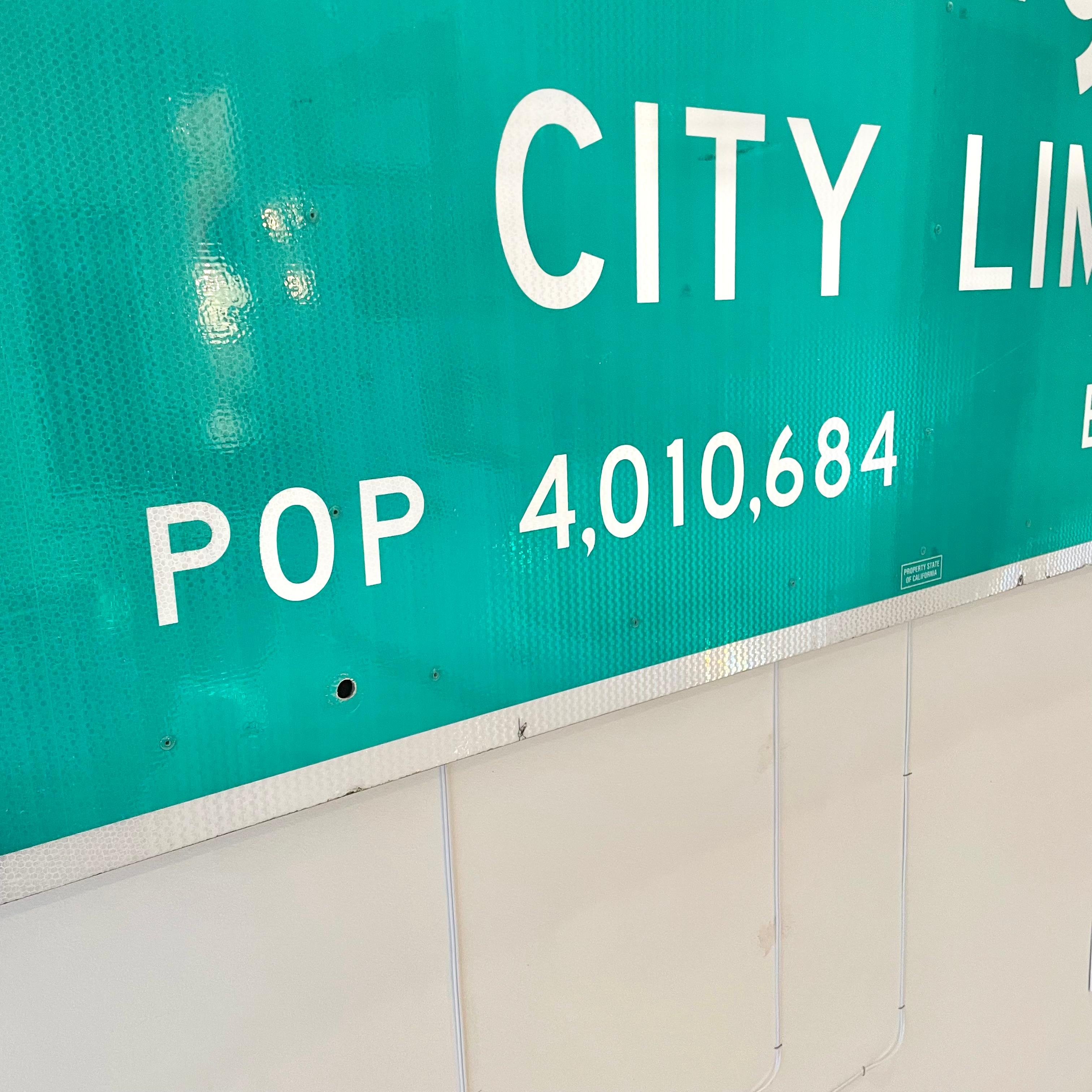 Aluminum Los Angeles City Limit Freeway Sign, USA