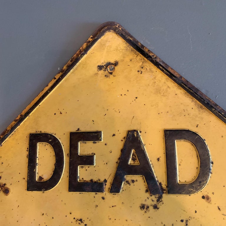 American Los Angeles 'DEAD END' Embossed Street Sign For Sale