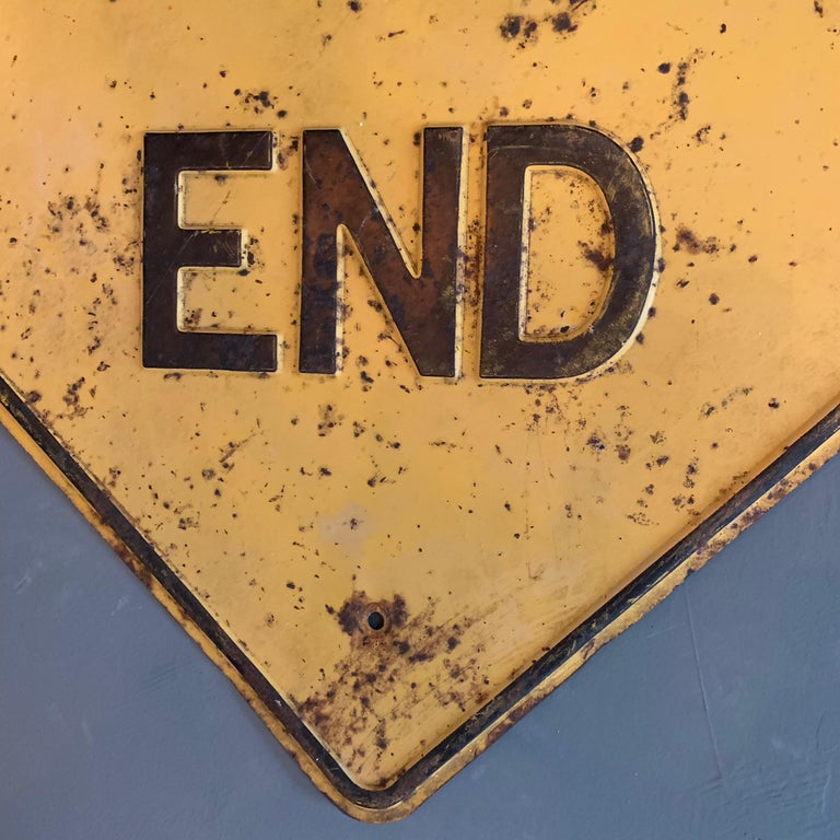 Mid-20th Century Los Angeles 'DEAD END' Embossed Street Sign For Sale