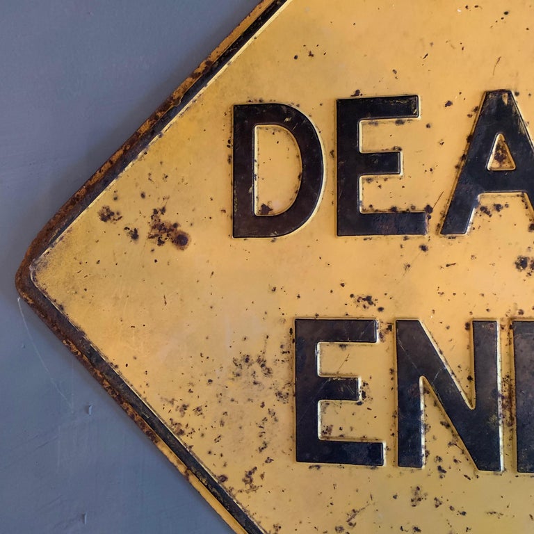 Steel Los Angeles 'DEAD END' Embossed Street Sign For Sale