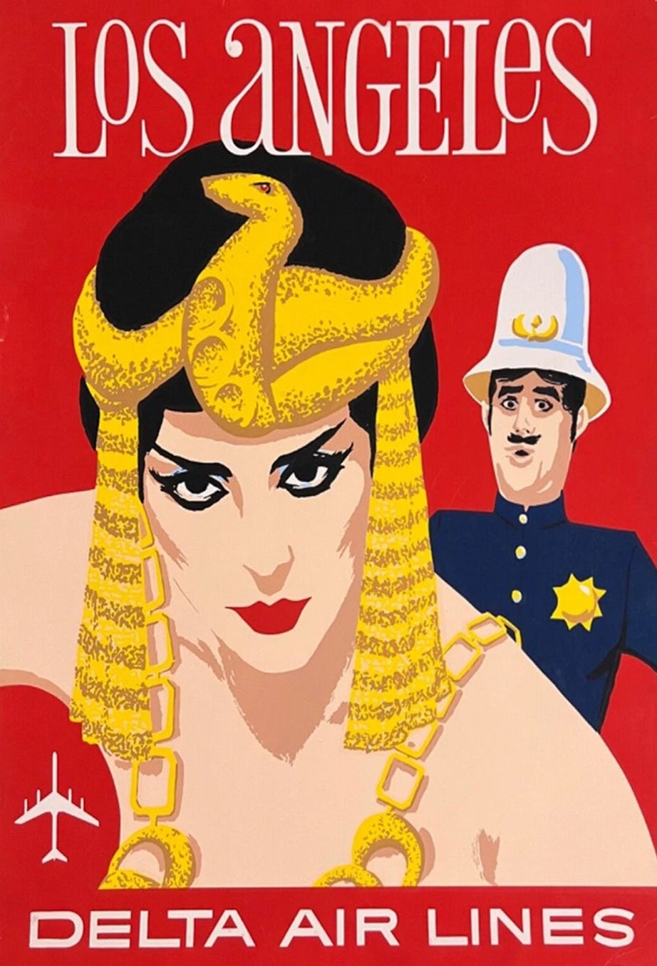 Los Angeles - Delta Air Lines Original Poster by John Hardy, 1960 For Sale