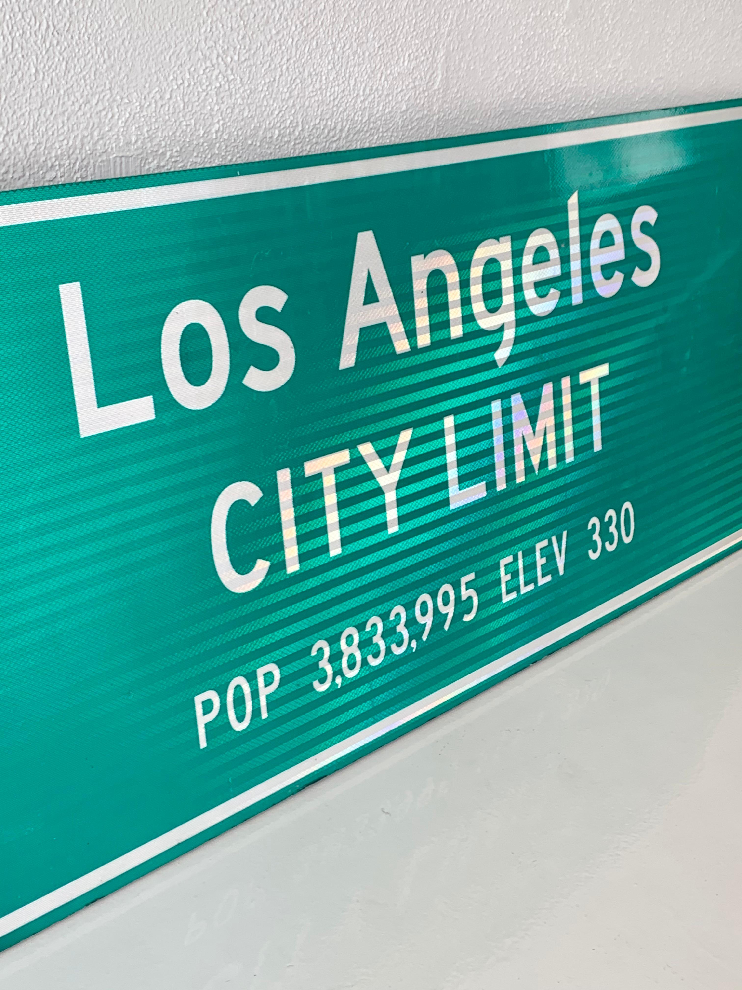 Super cool Los Angeles freeway sign. Made in the late 1990s. This sign welcomed you as you entered the city of Los Angeles. Stamped 