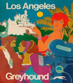 Los Angeles - Greyhound Original Poster by G Roth, 1960