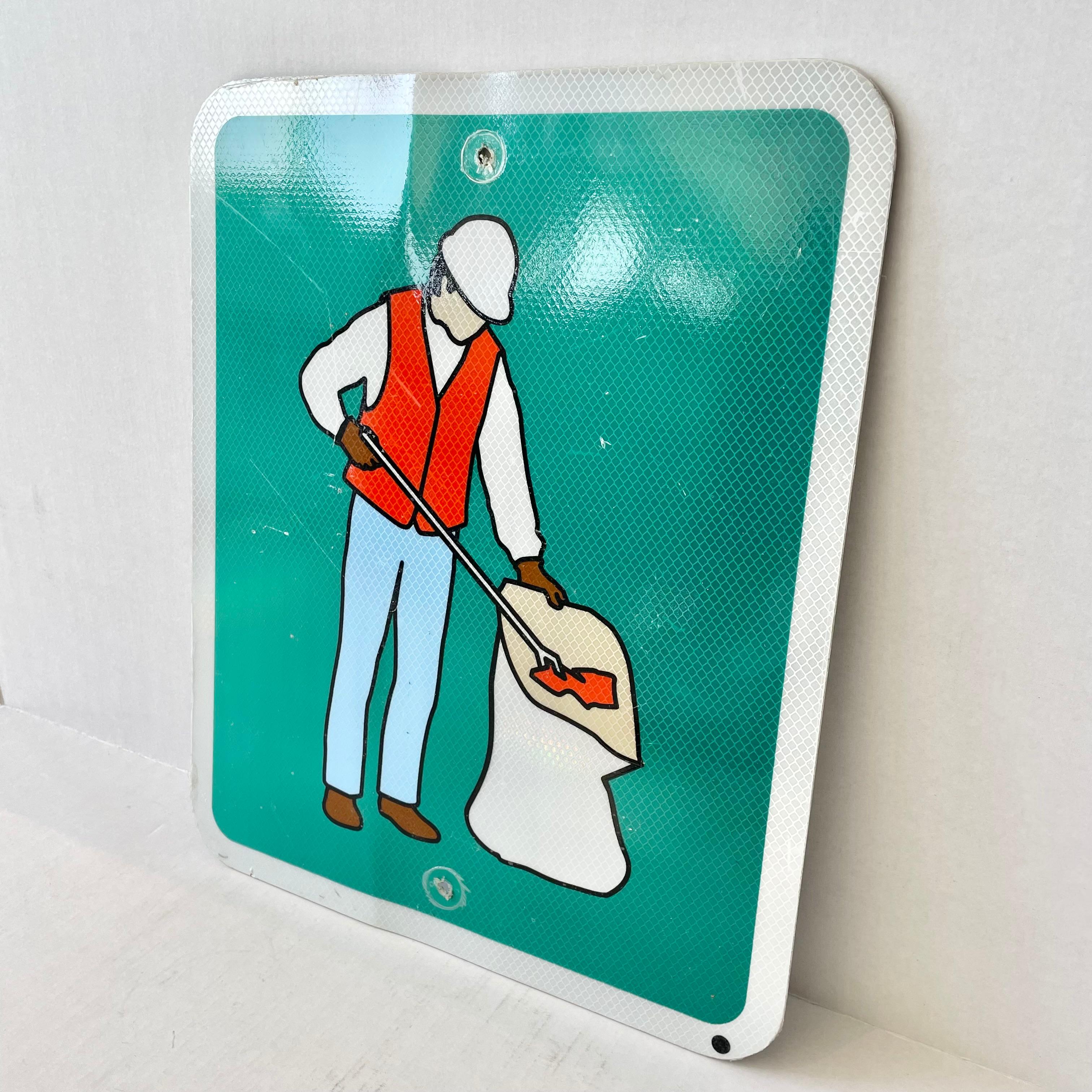 Contemporary Los Angeles Highway Trash Removal Sign For Sale