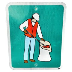 Used Los Angeles Highway Trash Removal Sign
