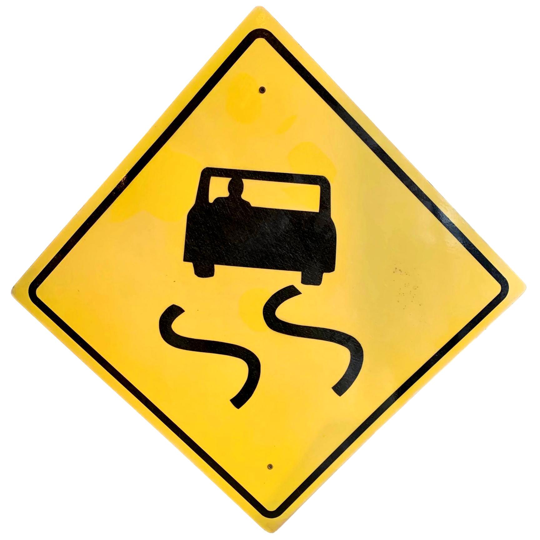 Los Angeles Slippery Road Highway Sign For Sale