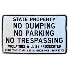 Vintage Los Angeles "State Property" Sign, 1984