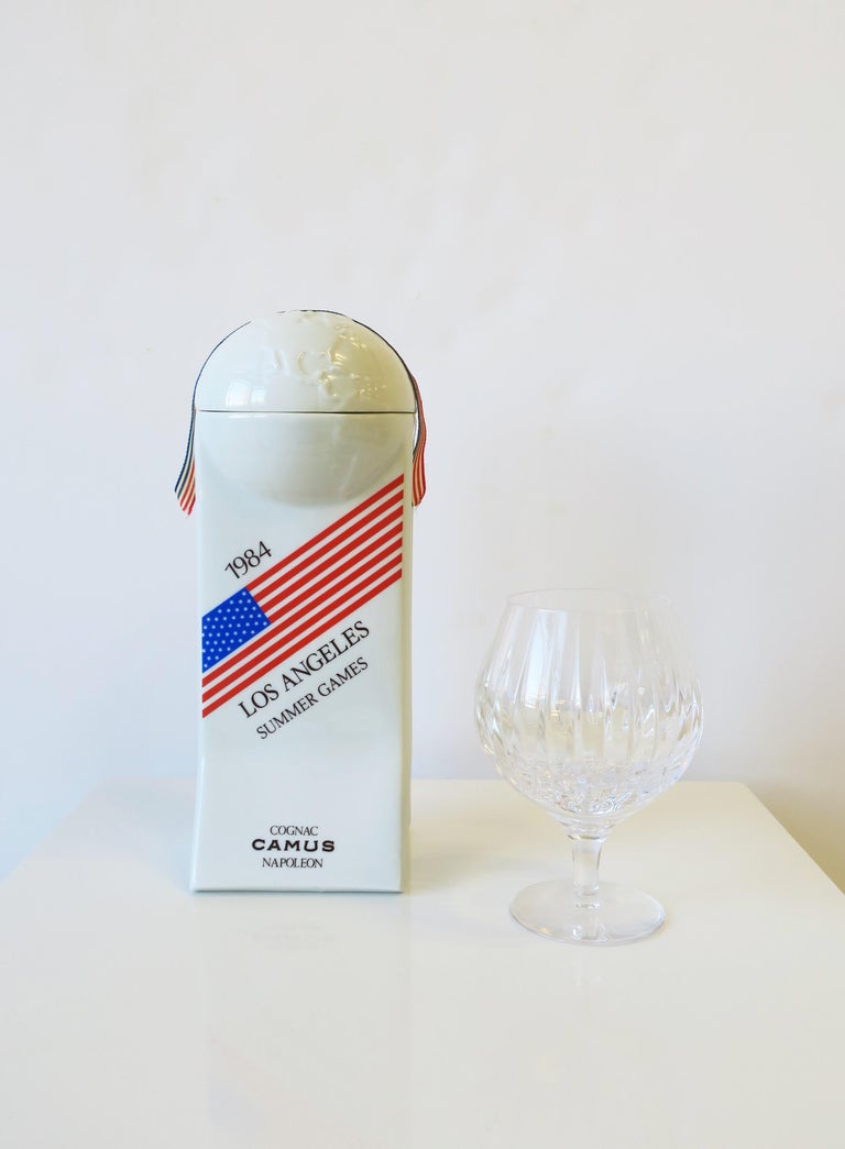 Late 20th Century Los Angeles Summer Games World Globe French Bottle Barware Limited Edition, 1984 For Sale