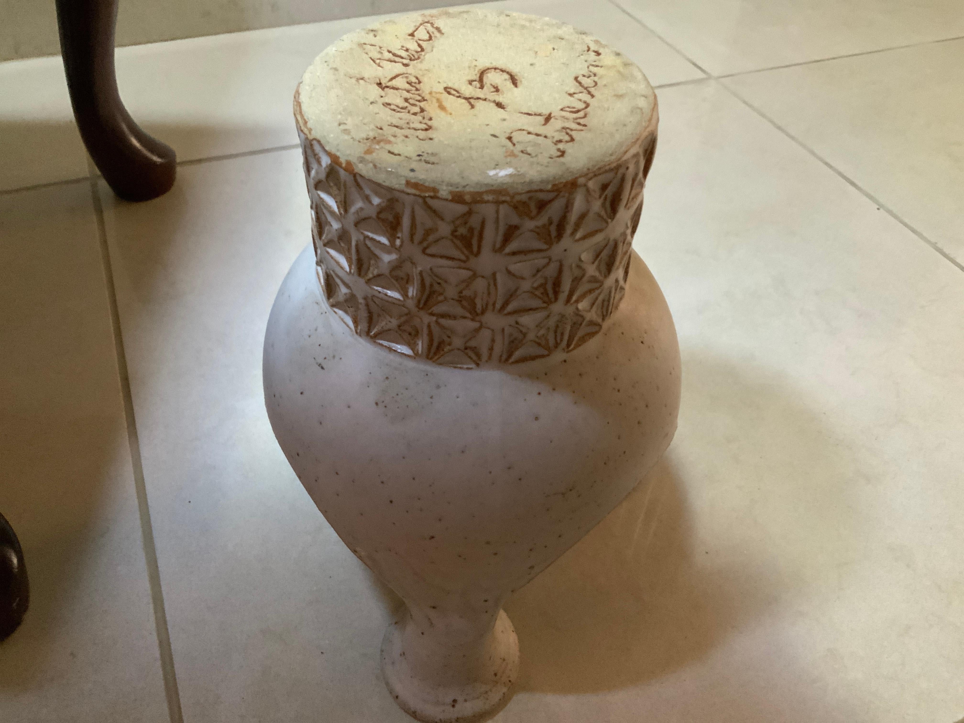 Ceramic Los Artesanos Pottery Candleholder Medium Size Centerpiece For Sale