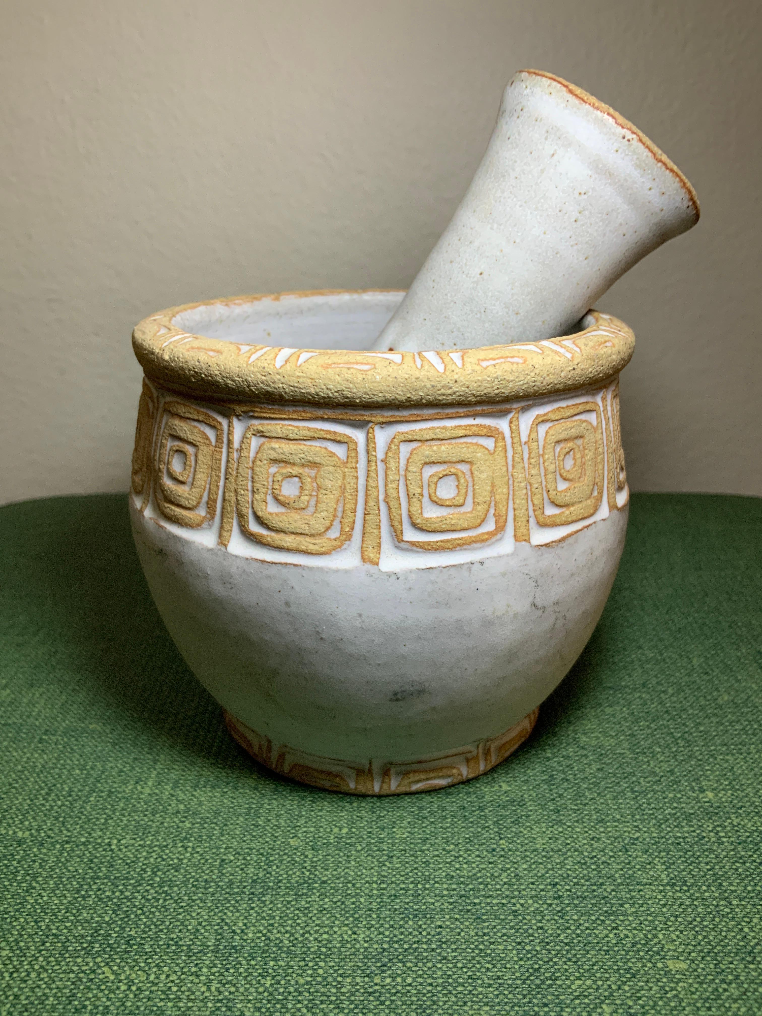 Américain Los Artesanos Pottery Gulf Oil Refining Company 25e anniversaire édition Mortar en vente