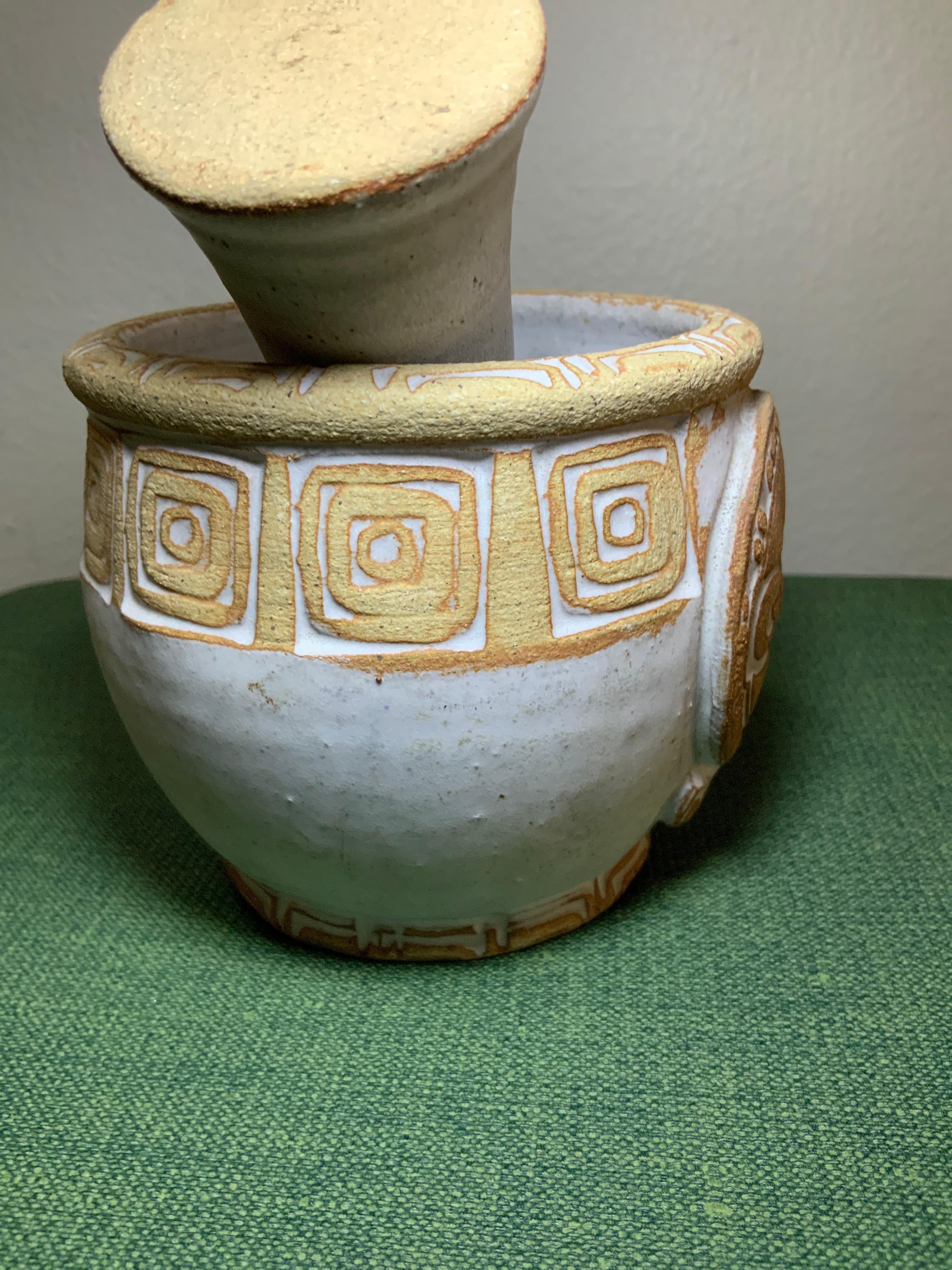 Fait main Los Artesanos Pottery Gulf Oil Refining Company 25e anniversaire édition Mortar en vente