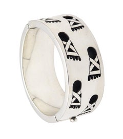 LOS BALLESTEROS 1960 Modernist Bangle Bracelet In Solid .925 Sterling Silver