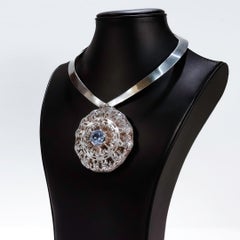 Los Ballesteros Choker Necklace Set with Two Convertible Brooch / Pendants