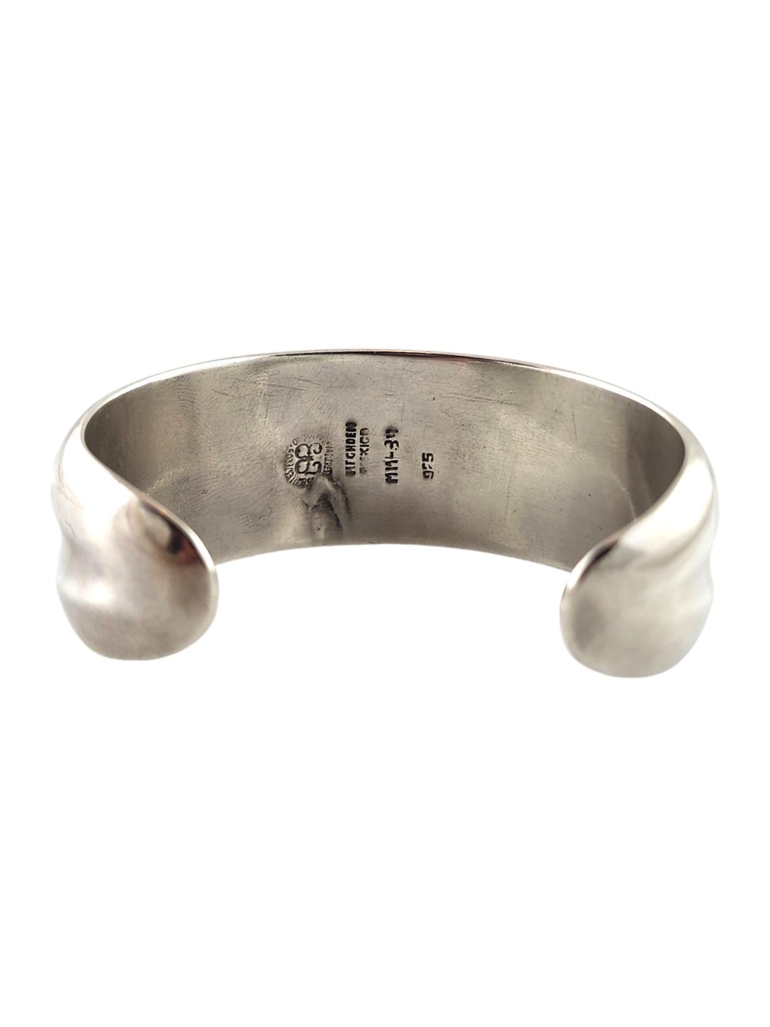 Los Ballesteros Mexiko Sterlingsilber Tafelaufsatz Groove Manschettenarmband #18597 Damen im Angebot