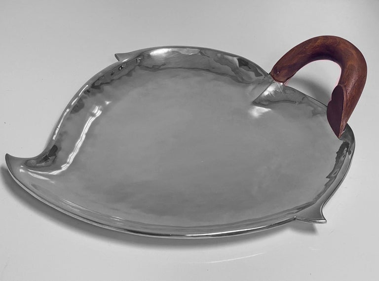 Los Castillo 1950s Mexican Sterling Silver Chili Pepper Large Dish In Good Condition For Sale In Toronto, Ontario