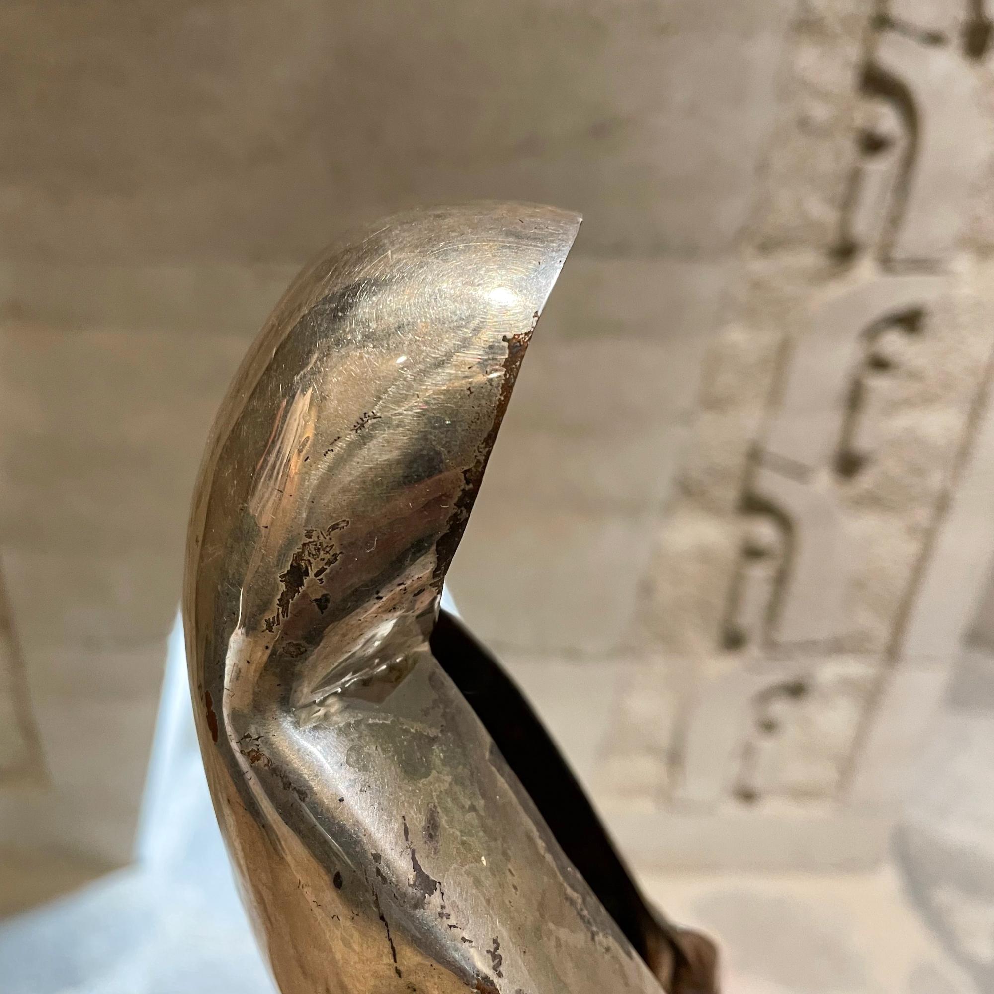 Los Castillo Abstract Virgin Mary Guadalupe in Mixed Metals Taxco Mexico 1960s 2