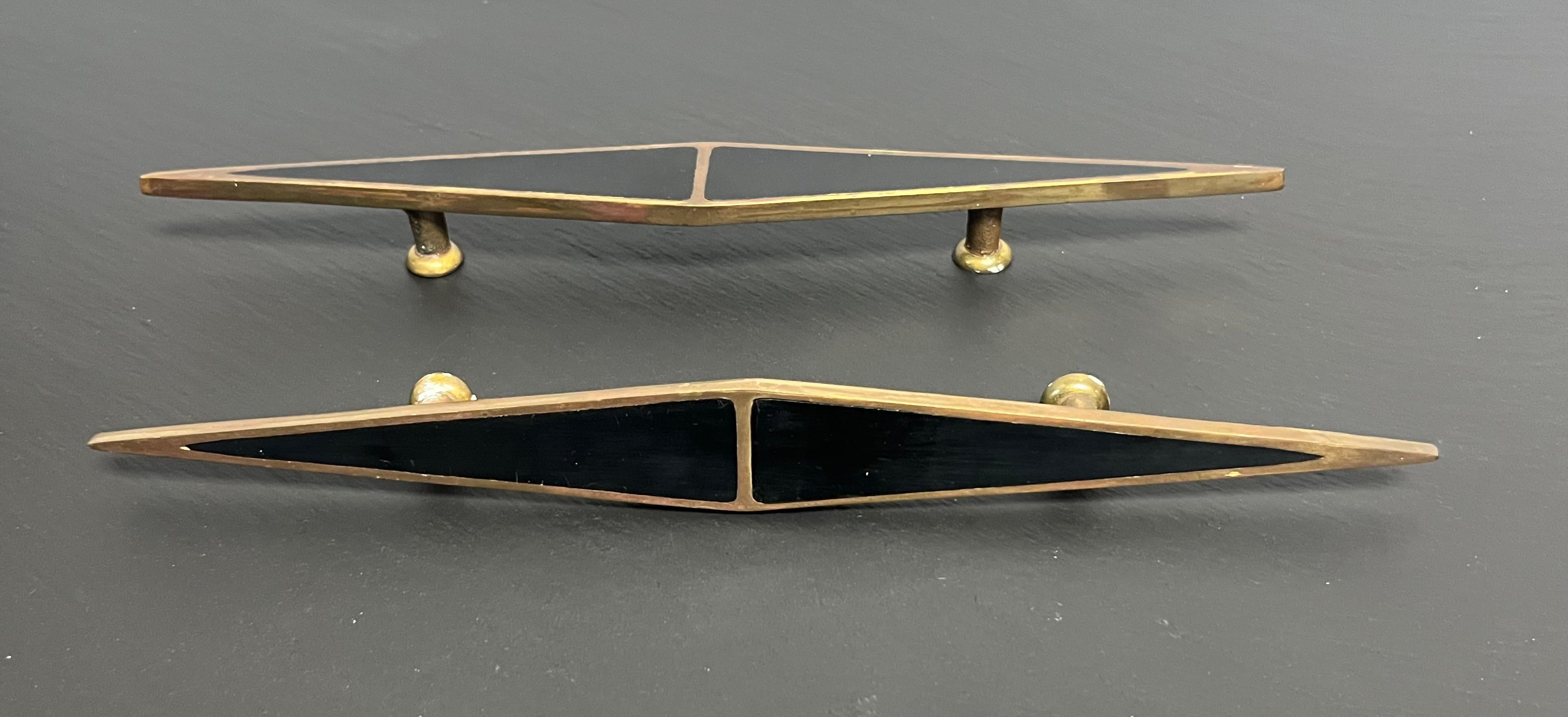 Los Castillo Brass Modernist Cabinet Drawer Pulls For Sale 1