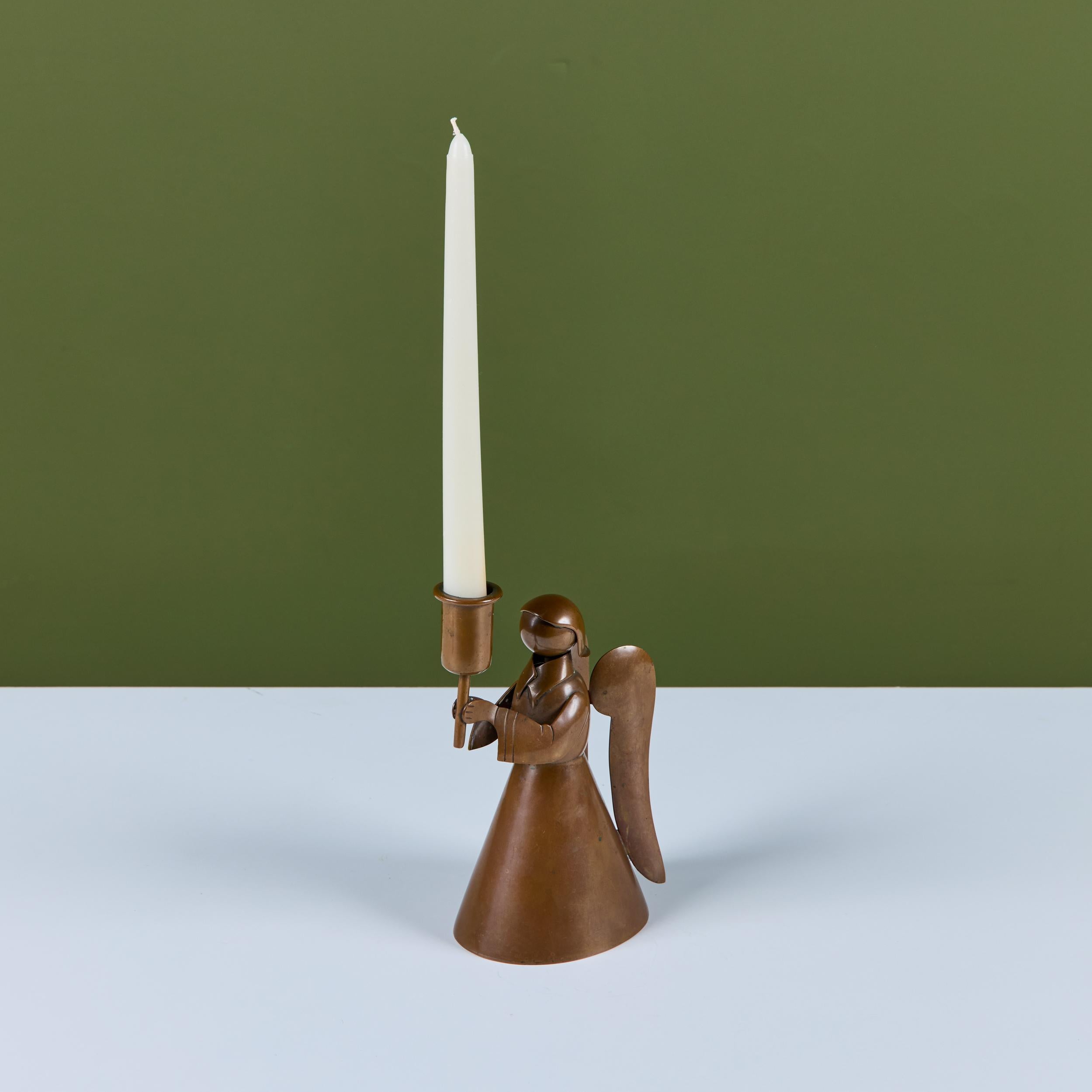 Mid-Century moderno Los Castillo Portacandele Angelo in Rame in vendita