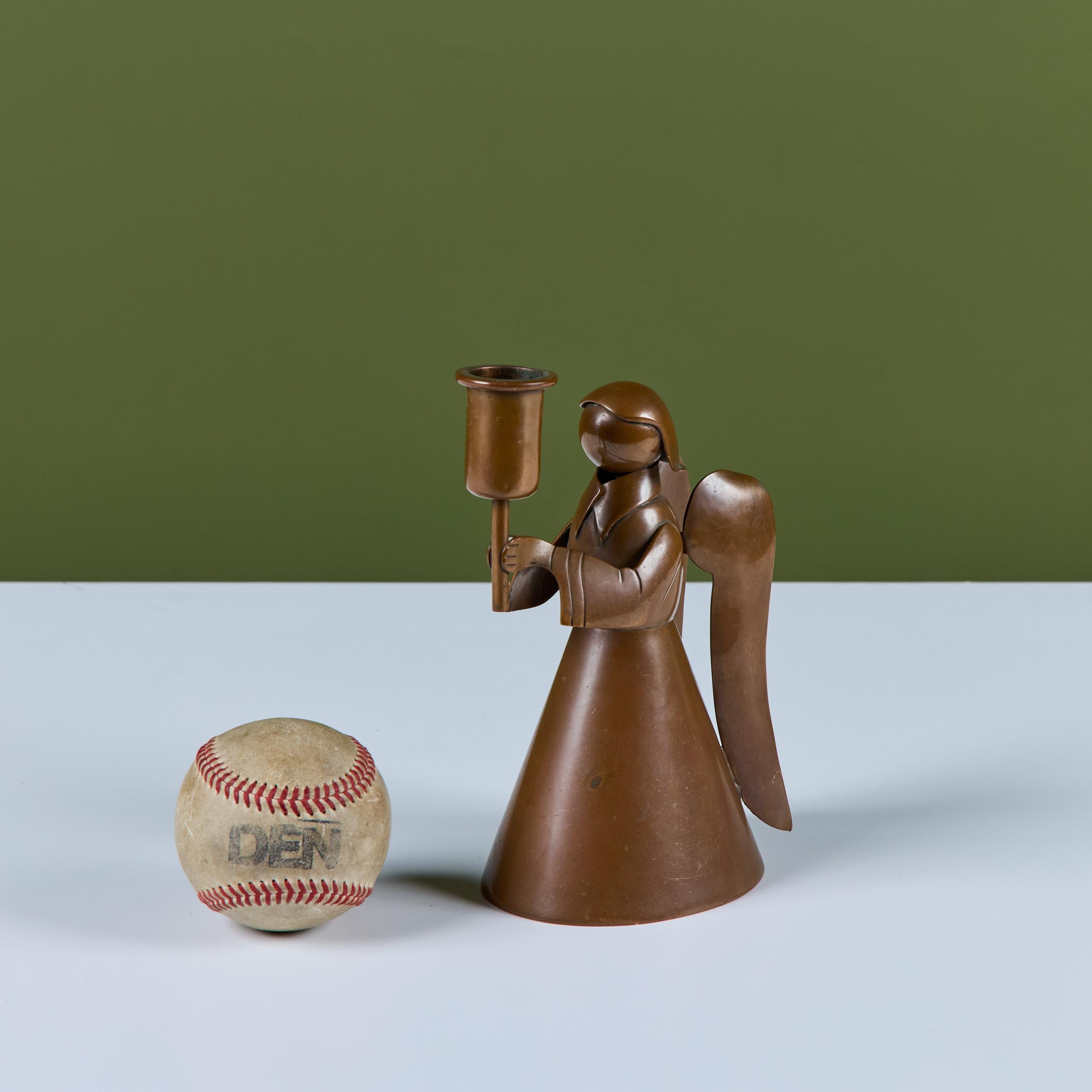 Messicano Los Castillo Portacandele Angelo in Rame in vendita