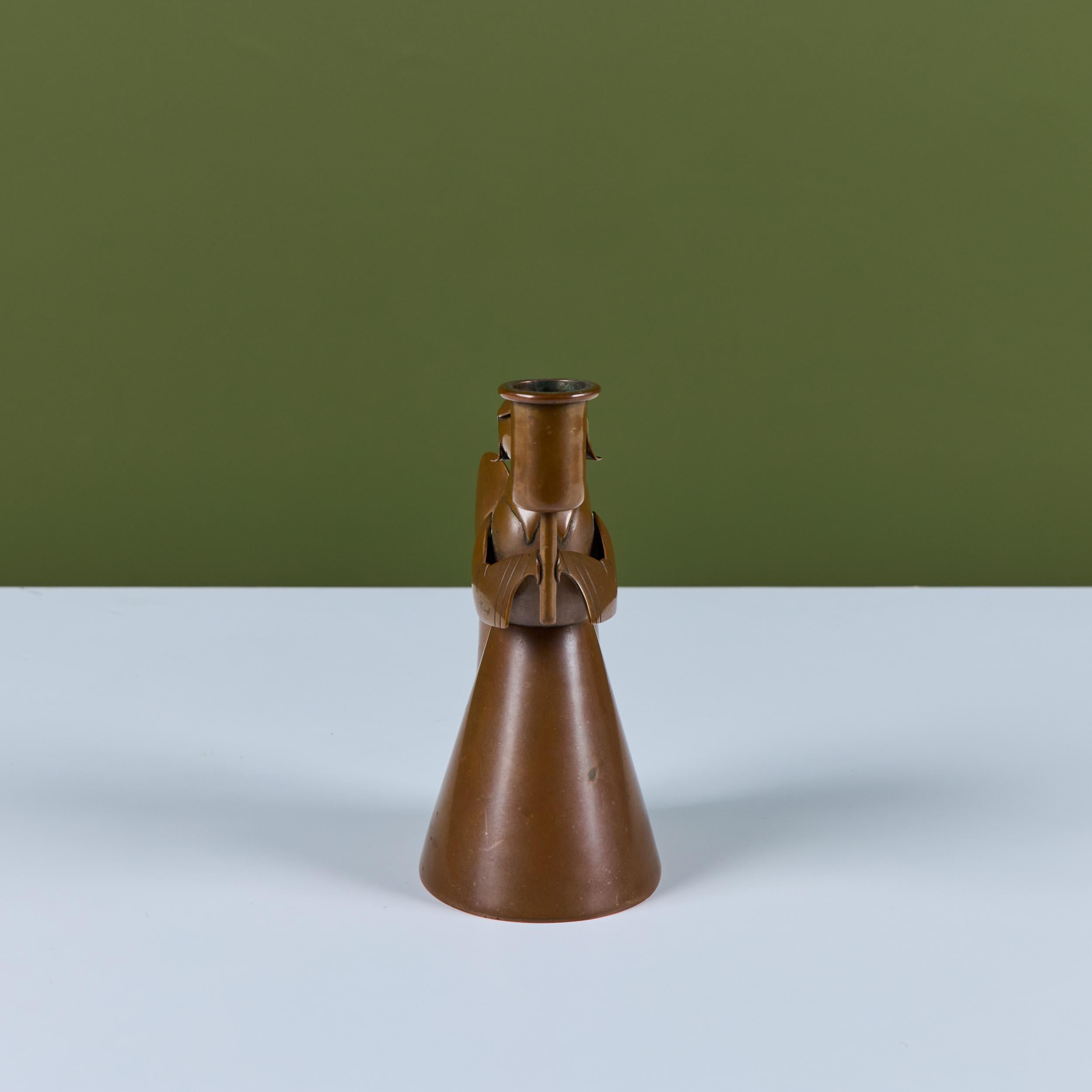 Metà XX secolo Los Castillo Portacandele Angelo in Rame in vendita