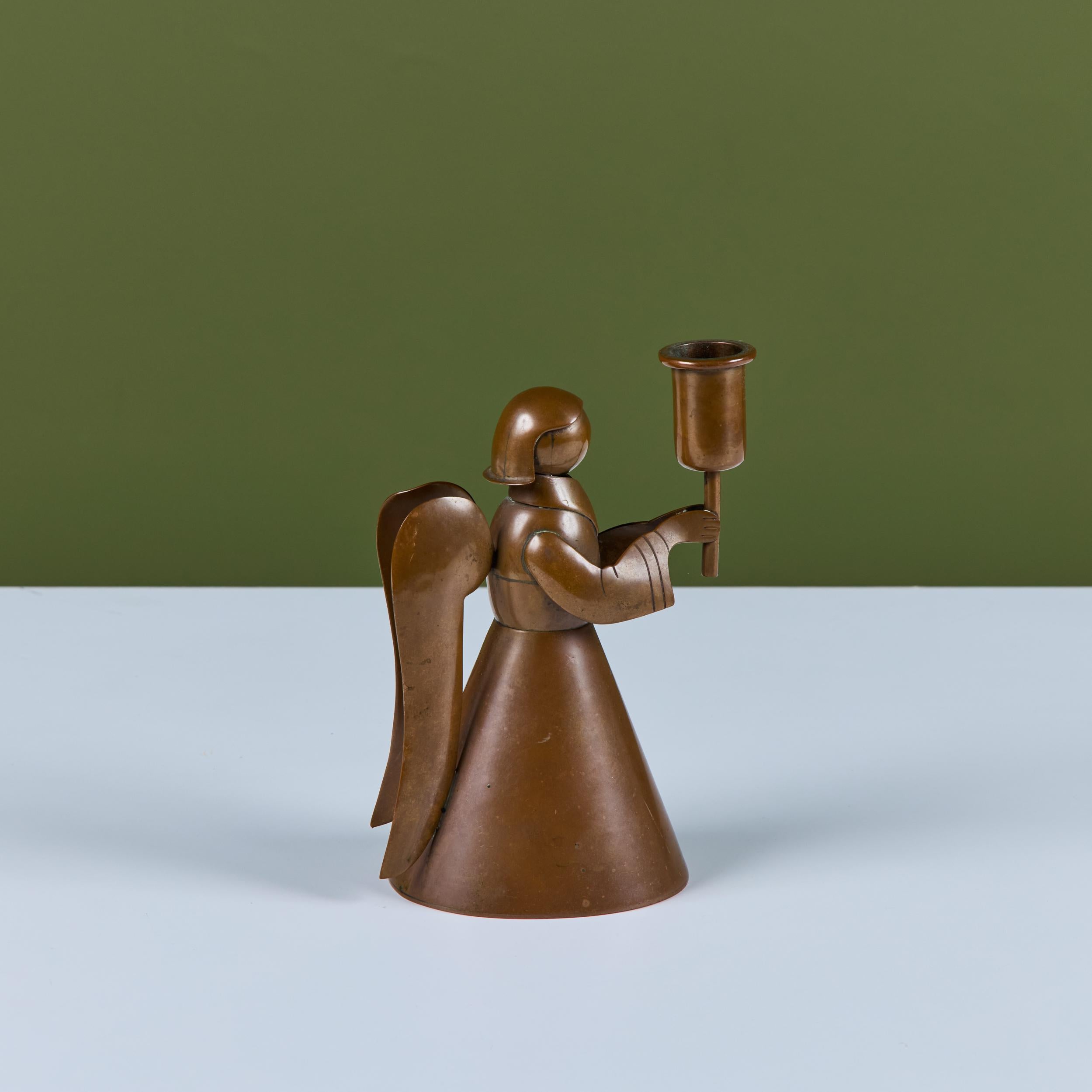 Los Castillo Portacandele Angelo in Rame in vendita 2