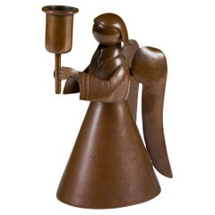 Los Castillo Copper Angel Candle Holder
