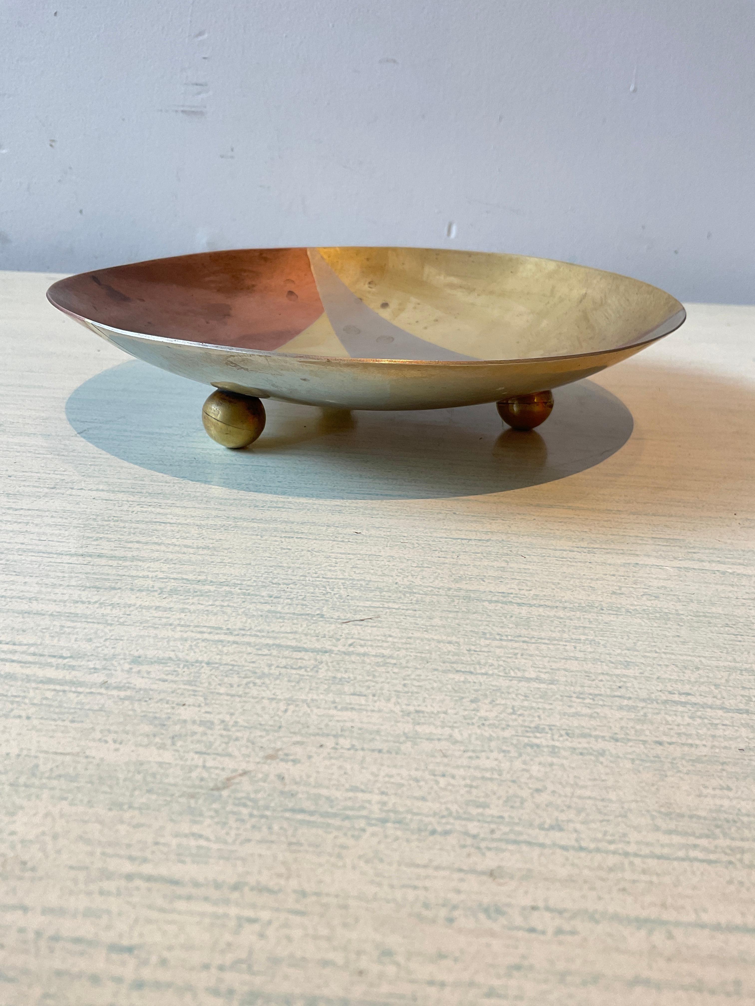 1970s Los Castillo footed bowl,  stain rings on bowl as shown in pictures.