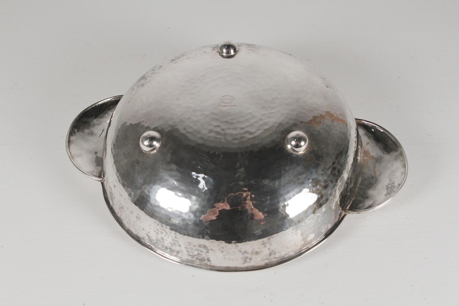 Mid-20th Century Los Castillo Hand-Hammered Lizard Bowl Wolmar Castillo, 1960s