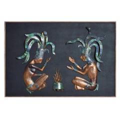Used  1980s Mexico Modernism Metal Wall Art Panel by Los Castillo 