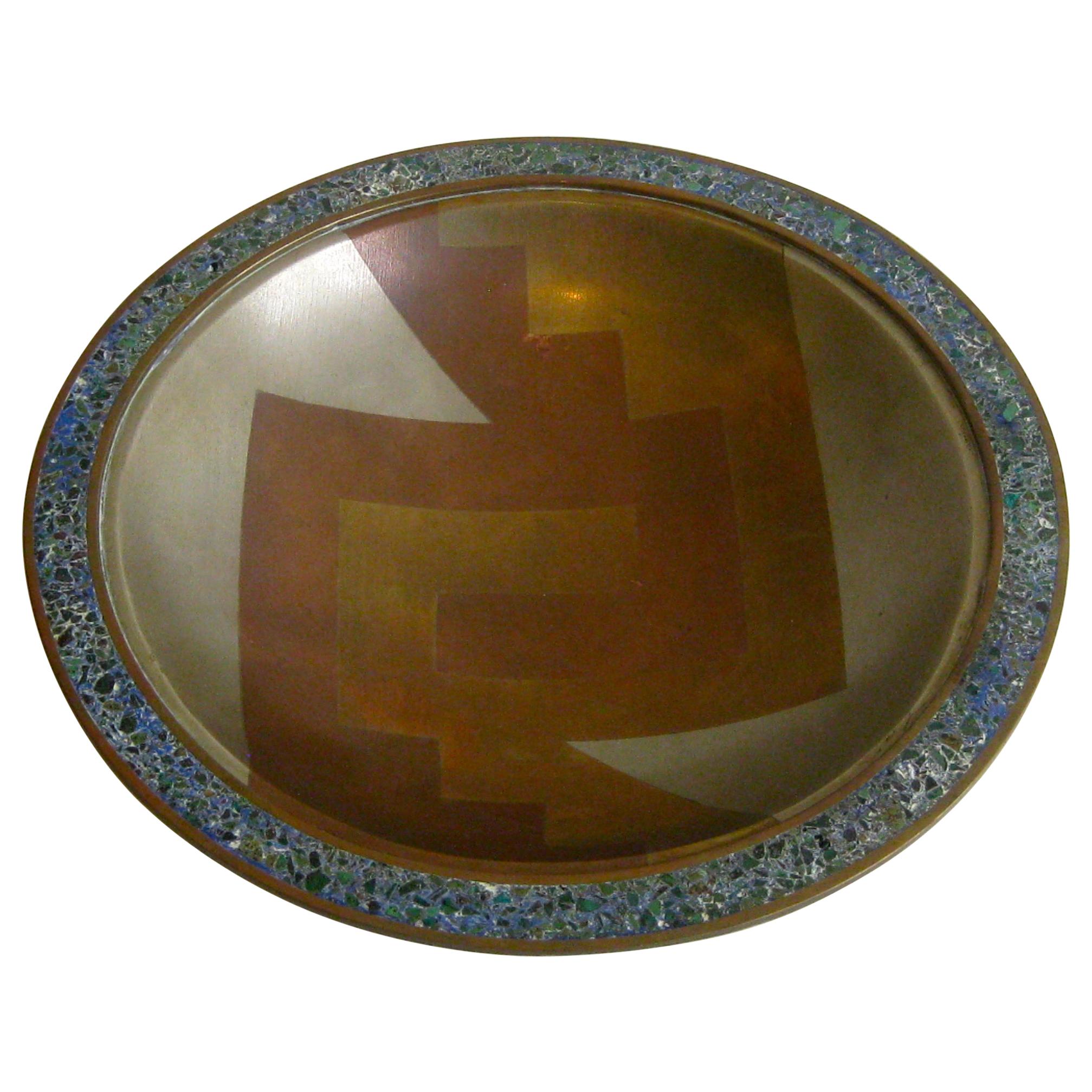 Bol en métal mélangé et turquoise de Los Castillo Metales Casados, fabriqué à la main au Mexique