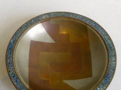 Los Castillo Metales Casados Cuenco artesanal de México de metal mixto y turquesa