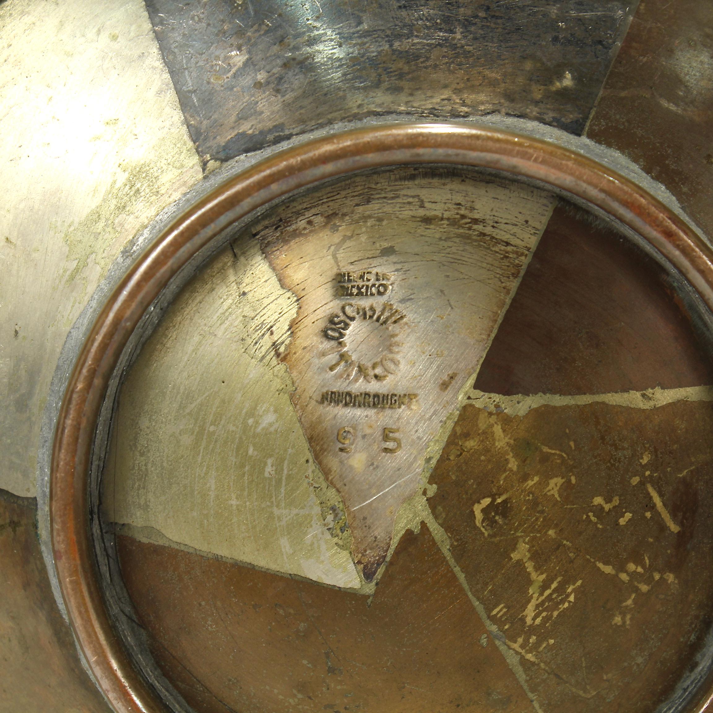 Los Castillo Metales Casados Mexican Modernist Handmade Mixed Metals Bowl / Dish In Good Condition In Philadelphia, PA