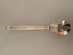 Los Castillo Mexican Abalone and Hammered Silver Serving Piece Cockatiel Handle