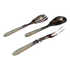 Los Castillo Mexican Mid-Century Modern Set of Salad Servers and Carving Fork