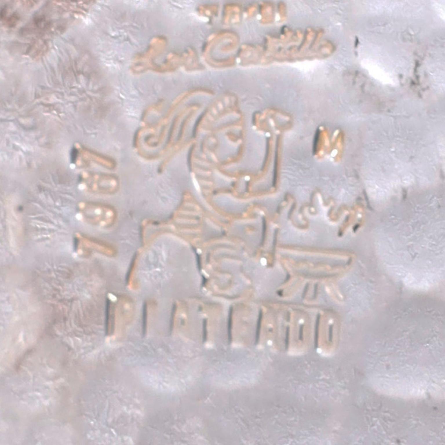 Seau à glace Los Castillo du milieu du siècle en métal argenté avec poignées en lézard Bon état - En vente à Palm Beach, FL