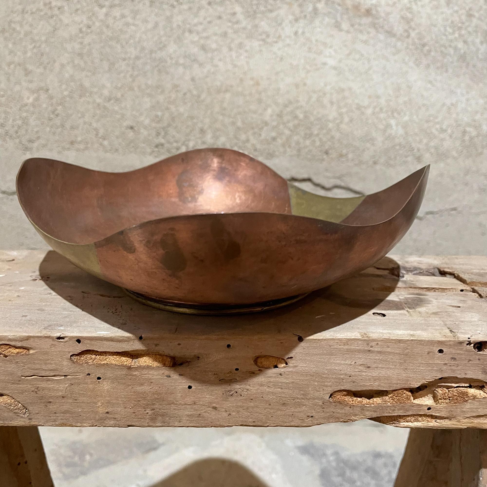 Mid-20th Century 1960s Los Castillo Mixed Metal Bowl Sculptural Dish Mexico