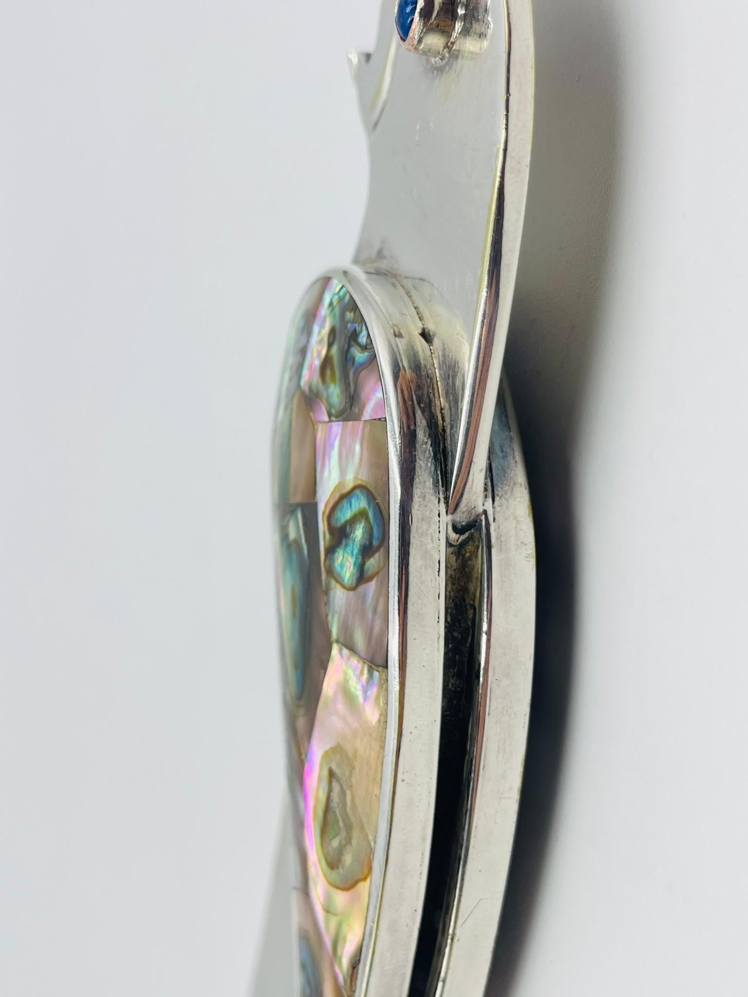 Los Castillo Parrot Bottle Opener in Silver Plate and Abalone Shell, Taxco Mexic For Sale 5