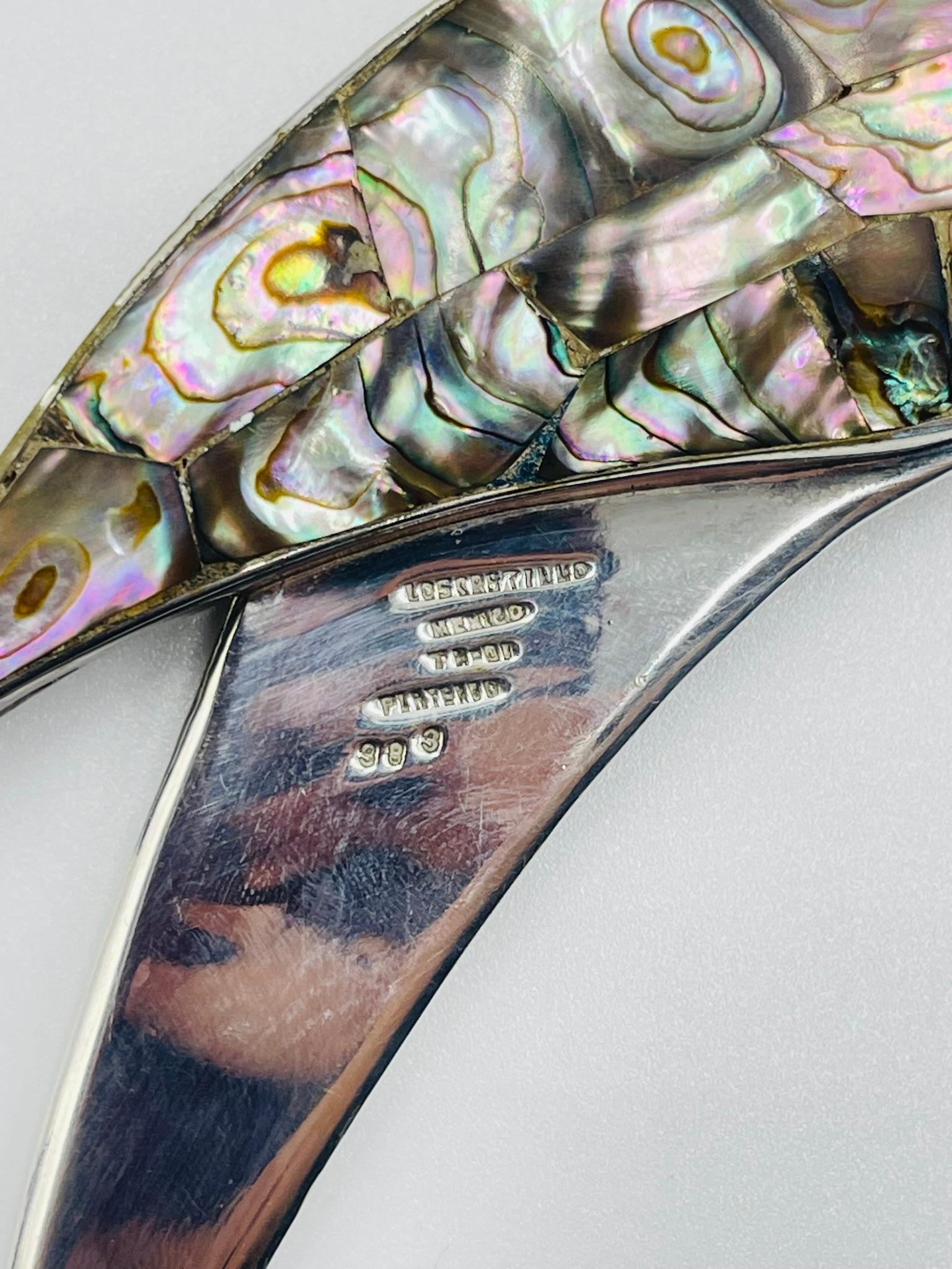 Los Castillo Parrot Bottle Opener in Silver Plate and Abalone Shell, Taxco Mexic For Sale 2