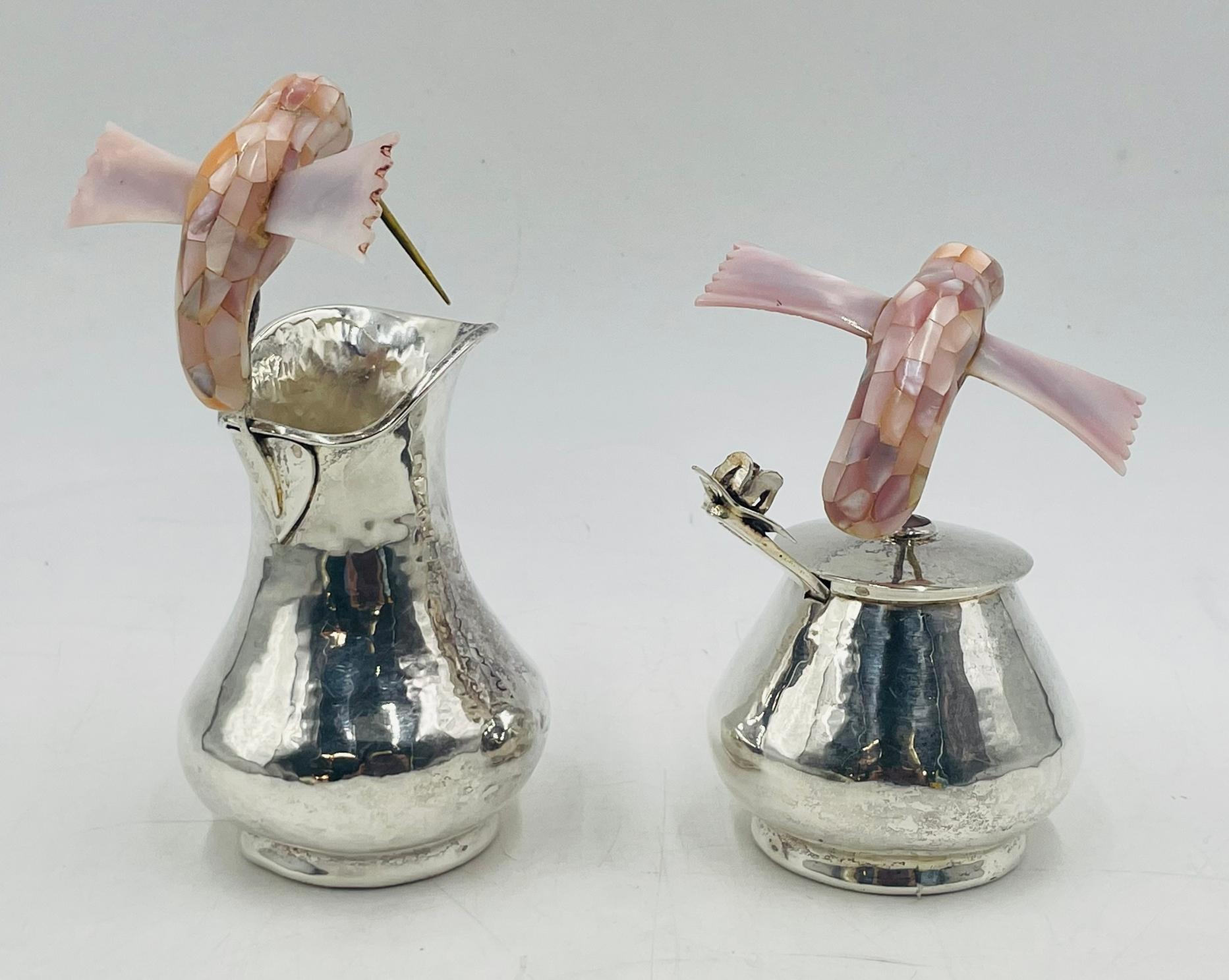 Crémier, sucre et louche en argent de Los Castillo, Taxco, années 1960 Bon état - En vente à Los Angeles, CA