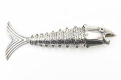 Los Castillo Silver Plate Articulated Fish Bottle Opener