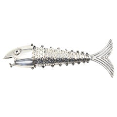 Los Castillo - Ouvre-bouteille poisson articulé en métal argenté